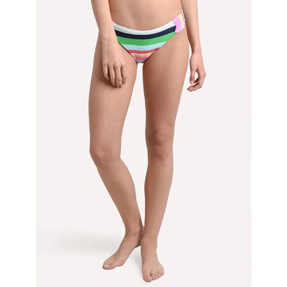 TRINA TURK  Deco Stripe Shirred Side Hipster Bikini Bottom sz 2 NWOT - Picture 1 of 6